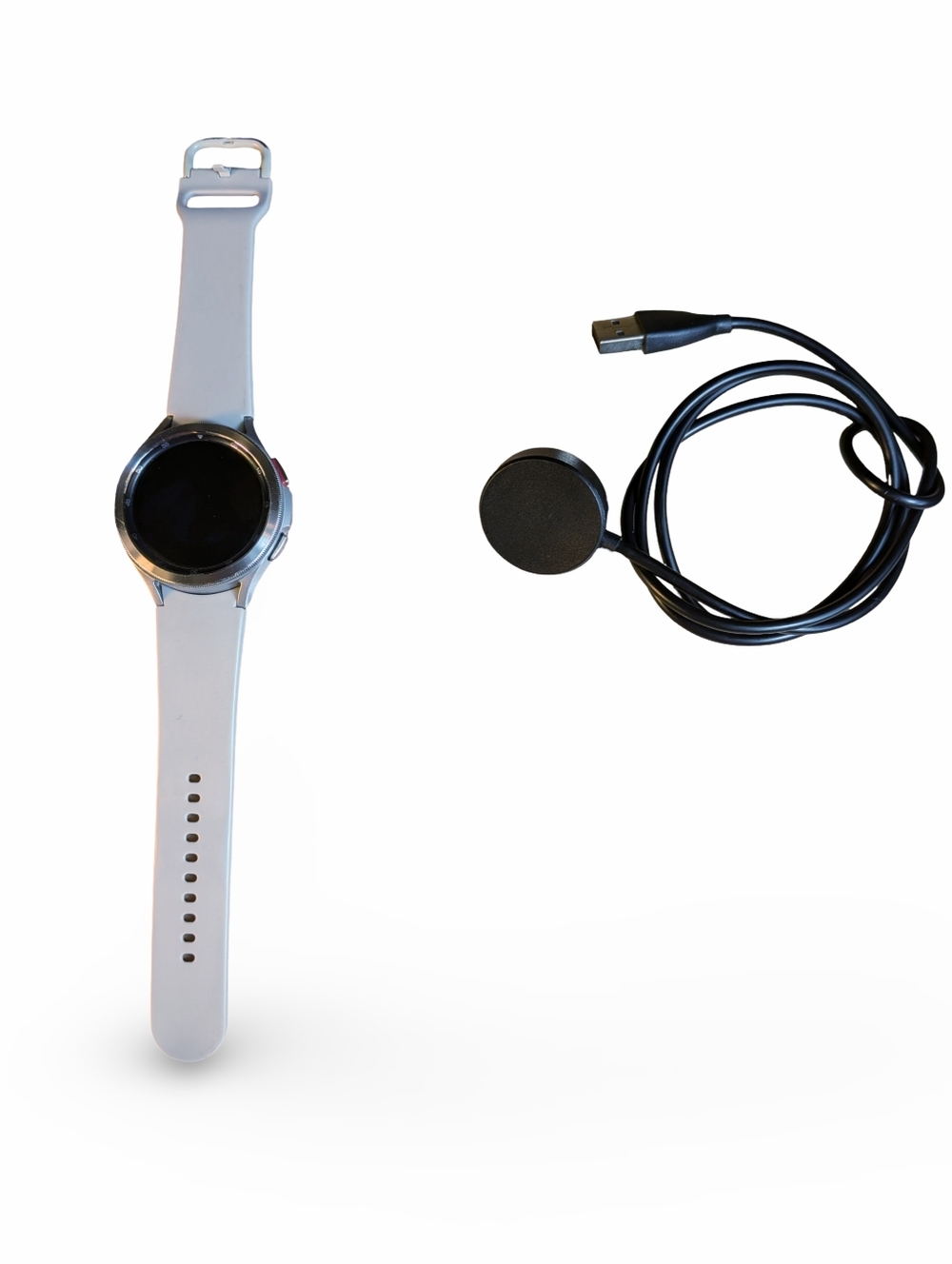 Samsung Galaxy Watch4 Classic P2MR 46mm Gray Strap Rotating Bezel Charger Incl - Picture 2 of 7